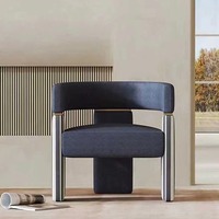 Fauteuil individuel moderne et minimaliste, rembourrage en tissu, pieds en métal, fauteuil de loisirs pour chambre à coucher, écologique, durable, canapé décontracté