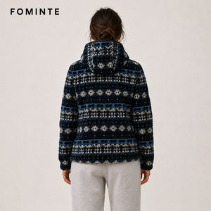 Veste polaire vintage pour femme, imprimée avec des motifs aztèques, style rétro tribal, veste polaire surdimensionnée pour femme - Product Image 4