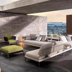 Ensemble de canapés de <span class=keywords><strong>jardin</strong></span> en rotin Shunhuang au design nordique moderne avec coussins pour villa, cour, gîte, <span class=keywords><strong>jardin</strong></span>, <span class=keywords><strong>salon</strong></span>, bureau - Product Image 2