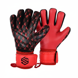 Gants de football de gardien de but professionnel de haute qualité Doigts de protection respirants en PU et cuir pour une utilisation sportive - Product Image 1