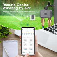 Temporizador de Riego Inteligente Tuya Zigbee con Doble Salida, Control Remoto para Jardín