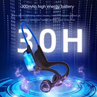 Casque sans fil à conduction osseuse AKZ-G3 de deuxième génération avec LED, étanche IPX3, codecs LHDC, style E-sport pour le sport