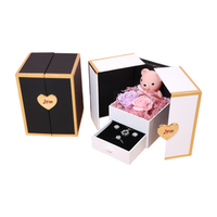 Vente flash XF - Boîte cadeau écologique haut de gamme à double porte pour ensemble de bijoux