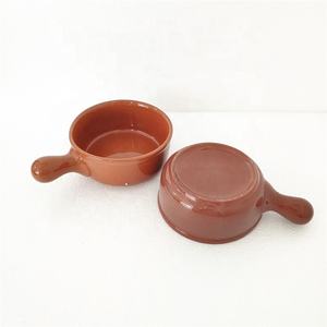 Bol rond de service en céramique avec poignée, 1 pièce, couleur, vernis à salade, pour micro-ondes - Product Image 3