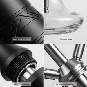 Global Sourcing Cachimba Aeronáutica con Grabado Láser, Base de Vidrio Estriado, Kit de Narguile de Una Sola Manguera con Carbón - Product Image 4