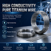 Fil de titane pur à haute conductivité GR1 GR2 ASTM B863 pour cadre de semi-conducteurs, grille de tube à vide, électronique OEM