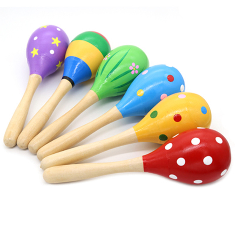 Высококачественная деревянная игрушка, музыкальный инструмент, Маракас, окрашенный песочный молоток для детей, Лидер продаж