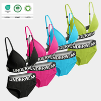 Ventes en gros de sous-vêtements pour femmes, ensembles de soutien-gorge et culottes, logo personnalisé, coton et élasthanne respirant, ensembles de lingerie féminine pour femmes