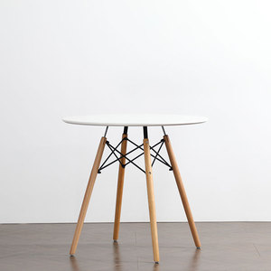 Hiện Đại Vòng Bàn Ăn <span class=keywords><strong>MDF</strong></span> Top Với Gỗ Chân 4/6 Chỗ Ngồi Bàn Bếp Cho Phòng Ăn Trong Màu Đen Trắng Màu Xám - Product Image 3