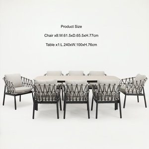 Set Tavolo e Sedie <span class=keywords><strong>da</strong></span> Esterno Moderno per <span class=keywords><strong>Terrazzo</strong></span>, Giardino, Ristorante e Patio - Stile Nordico - Product Image 2