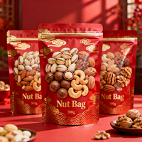 Sachet refermable personnalisé en PE Mylar avec fermeture éclair, pochette verticale pour emballage alimentaire (bonbons, biscuits, noix)