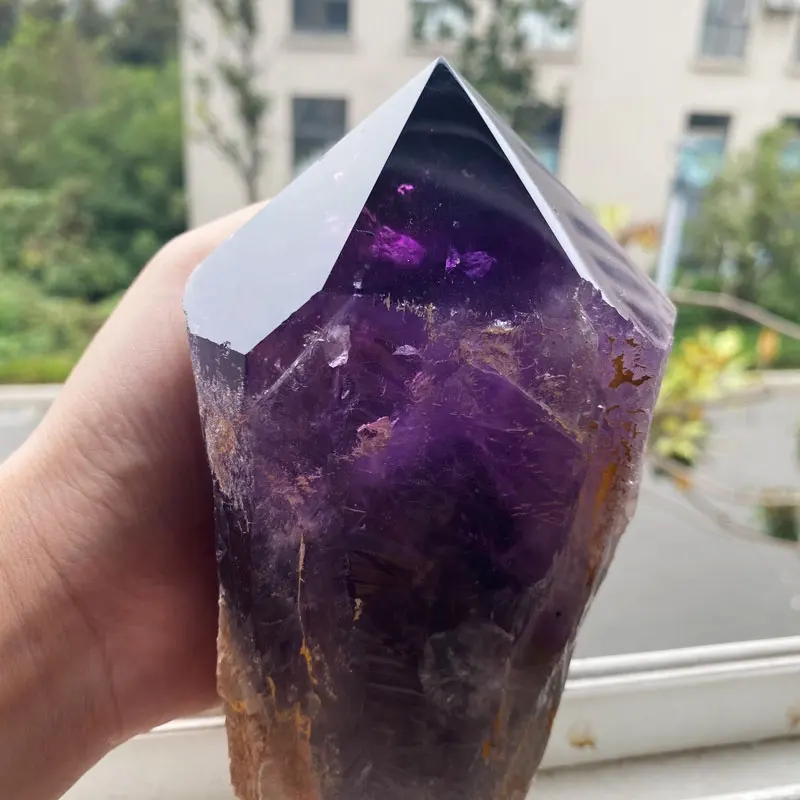 Stone Point Large Crystal Rough Stones Natural Amethyst Scepter Points Healing Crystal Raw Big Towers