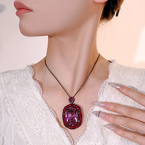 High End Anti-tarnish Eco-friendly <b>Copper</b> Jewelry Color Stone Pendant Necklace for Ladies Festival & Travel Wear - Product Image 2