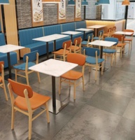 Tables à manger modernes et minimalistes en dalles de pierre pour usage commercial dans les salons de thé, cafés et restaurants occidentaux - Sur mesure
