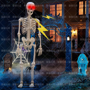 <span class=keywords><strong>Décoration</strong></span> <span class=keywords><strong>géante</strong></span> d'extérieur Z319 de 3 mètres (10 pieds) en forme de squelette lumineux et sonore pour <span class=keywords><strong>Halloween</strong></span>, idéale pour l'export. - Product Image 5