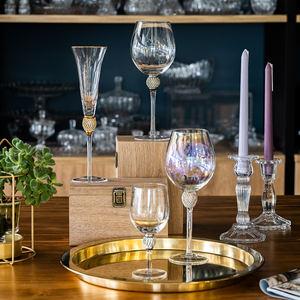 Ağır taban Rhinestone dekorasyon Martini kokteyl cam ile altın jant - Product Image 4