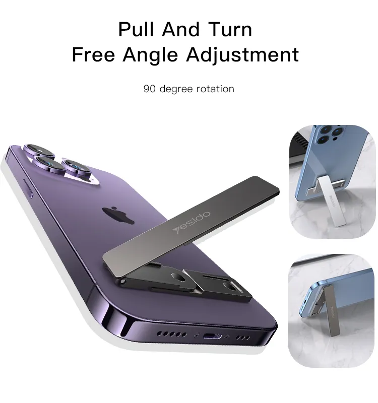 Yesido mini suporte dobrável do telefone do metal, invisível conveniente dobrável telemóvel