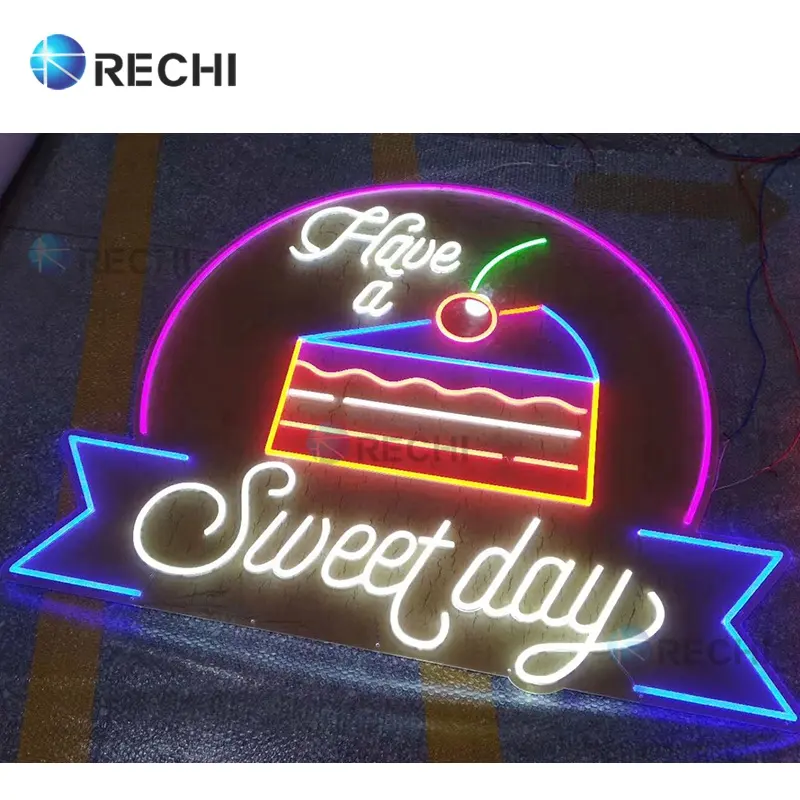 RECHI Advertising Light Sign For Coffee/Bar/Milk Tea Shop/Wedding Decoration Acrylic Led Illuminated Neon Electronic Sign Letter