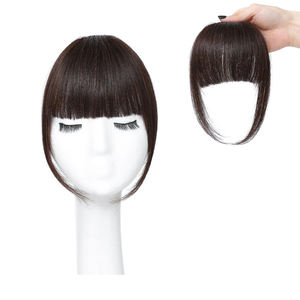 Vêtements quotidiens <span class=keywords><strong>fausse</strong></span> <span class=keywords><strong>frange</strong></span> vaporeux brun clair 100% vraies extensions de cheveux humains <span class=keywords><strong>fausse</strong></span> <span class=keywords><strong>frange</strong></span> postiches pour les femmes - Product Image 3