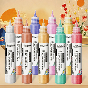 Penna Acrilica 3D da 30ml per <span class=keywords><strong>Pittura</strong></span> su Vetro, Impermeabile, Senza Cottura, per Decorazione Fai-da-Te di Ceramica e Vetro, Colore <span class=keywords><strong>Oro</strong></span>, Made in China - Product Image 1