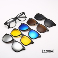 Nouveauté Lunettes optiques TR PC unisexes polarisées vision nocturne 5-en-1 Lunettes de soleil à clip magnétique protection UV