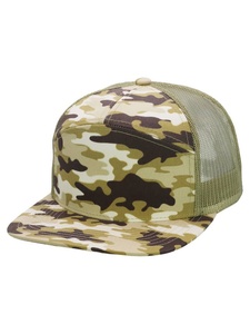Personnalisé Haute Qualité 168 Style Sport Chapeau Haute Couronne 7 Panneau Plat Bill Camo Mesh Trucker Chapeau Avec Logo Brodé Snapback Cap - Product Image 6