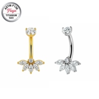 ASTM F136 Titan Bauchnabelpiercing Zirkon Herz Stern Nabelringe G23 Implantatqualität Körperschmuck Großhandel