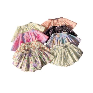 Girls Cotton Floral Shorts Mid Waist Breathable Tutu Style Summer Pants For Kids - Product Image 3
