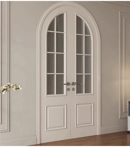 Bán buôn rắn gỗ composite sơn trắng nghiên cứu phòng ngủ cong kính phong cách cong cửa - Product Image 1