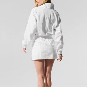 Chaqueta Deportiva Personalizada con Logotipo, <span class=keywords><strong>Anorak</strong></span> de Gimnasio 100% Nailon, Chaqueta Corta Ligera con Cierre de Cremallera para <span class=keywords><strong>Mujer</strong></span> - Product Image 4