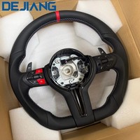 Volant de voiture entièrement en cuir pour BMW F30 F31 F32 F33 F10 F11 F12 F21 F22 F15 F16 F45F01 F02, fond plat, M-Sport, Plug and Play