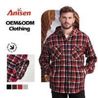 Veste chemise à carreaux en flanelle décontractée et élégante pour hommes vêtements d'hiver épais avec logo avant polyvalent