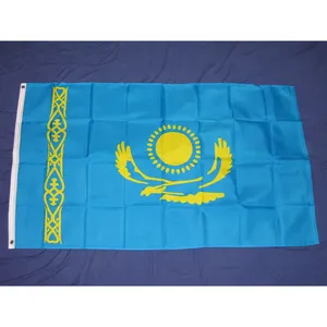 Sản Phẩm Khuyến Mại Cờ Kazakhstan KZ Tùy Chỉnh Trang Trí Ngoài Trời 100% Polyester Hai Mặt Orgullo