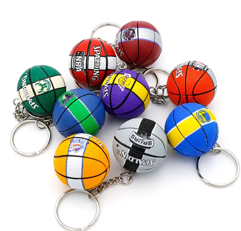 سلسلة مفاتيح كرة السلة ثلاثية الأبعاد من <span class=keywords><strong>المطاط</strong></span> المخصص كهدية ترويجية عالية الجودة