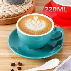 Juego de Tazas de Porcelana para Espresso Italiano de 220 ml, con Logotipo Personalizado, Tazas de Cerámica para Café, Capuchino y Té, con Plato, Venta al Por Mayor - Product Image 5