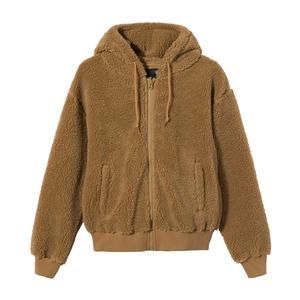 Vêtements d'hiver personnalisés avec logo brodé, veste en polaire sherpa, fourrure chaude et moelleuse, fermeture éclair, sweat à capuche - Product Image 1