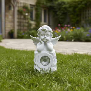 ประติมากรรมนางฟ้าเรซิ่นปรับแต่งได้ งานฝีมือประดับสวนพลังงานแสงอาทิตย์ ไฟ LED พลังงานแสงอาทิตย์ กันน้ำ IP44 แสงส่อง 360 องศา ใช้แบตเตอรี่ AA - Product Image 1