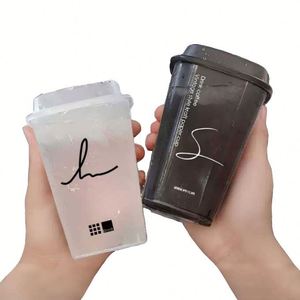 Custom LogoCustom Transparent Gray Black Square PP Single Wall Cold <b>Drink</b> <b>Cups</b> 650ml for Coffee & Beverage - Product Image 3