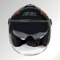 Casque demi-face à double visière résistant aux UV pour scooter électrique et moto, unisexe, toutes saisons