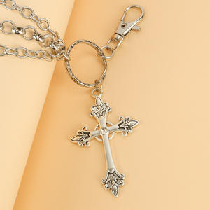 Hip Hop Fashion Punk Multi Layered Metal <b>Cross</b> Waist <b>Chain</b> For Men Halloween Accessory Tibetan Silver White K711 - Product Image 4