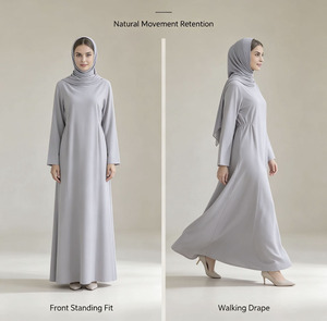 Robe longue respirante sur mesure OEM, directement de l'usine, pour femme musulmane, style modeste, longueur ras du sol, décontractée, pour le quotidien et la prière - Product Image 3