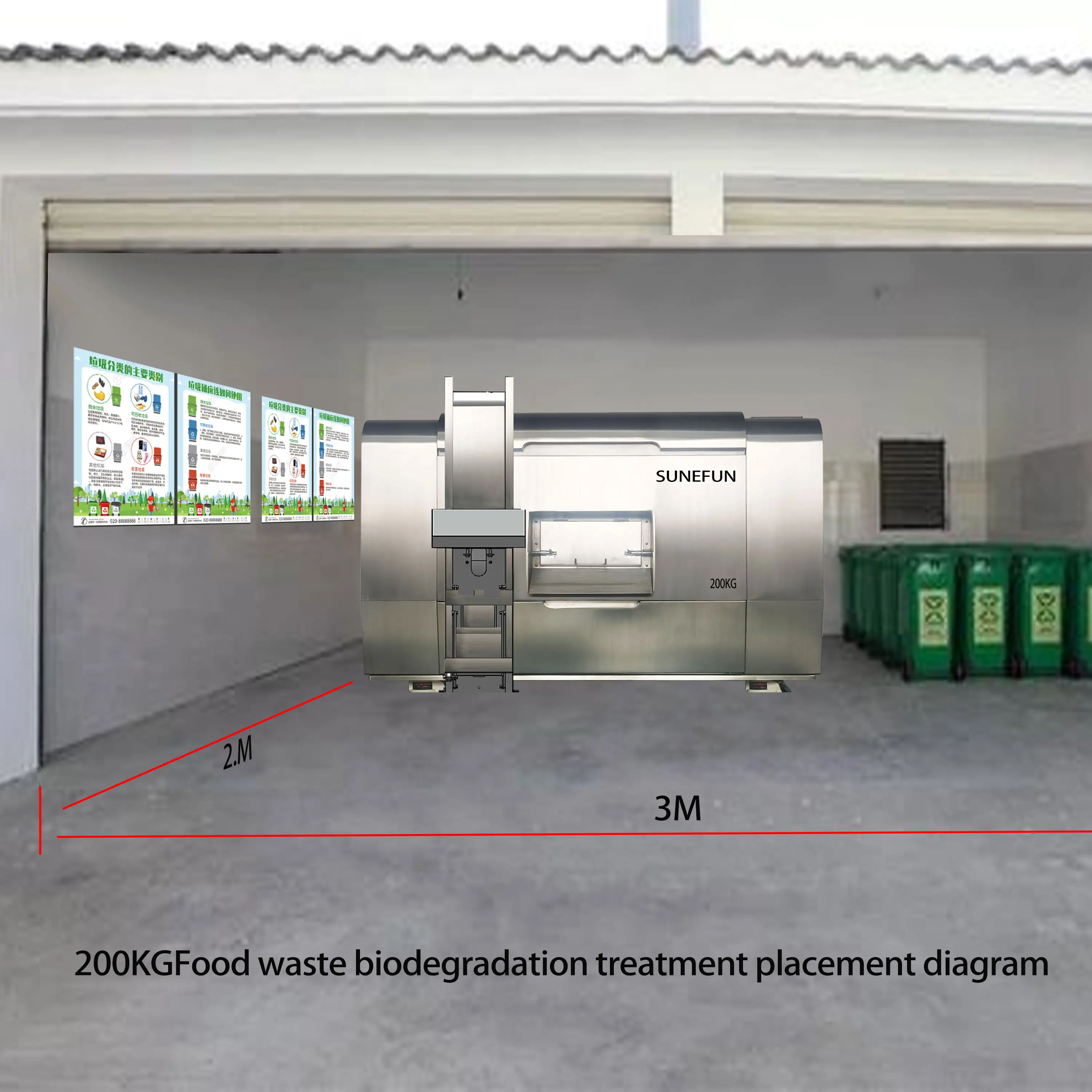 Sunefun 300KG di rifiuti domestici macchina per il riciclaggio dei rifiuti ecologici cucina smaltimento rifiuti per uso domestico