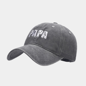 Chapeau de papa personnalisé en détresse lavé Chapeau de broderie de papa Casquette de baseball rétro Casquette à pression Fête des mères Fête des pères - Product Image 3
