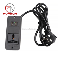 Câble d'extension Fynova Triple Prise Double USB Sans Soudure, Cordon de Charge Multi-Ports, Prise Encastrable pour Meubles UK AU CN