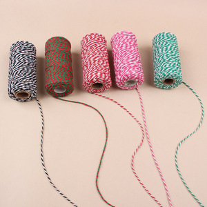 Factory Direct Zweifarbiges Baumwoll seil 100m DIY Bastel material Weihnachts geschenk verpackung <span class=keywords><strong>String</strong></span> Thread und Tags - Product Image 1