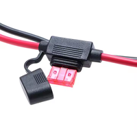 Connecteur d'alimentation 8 mm avec porte-fusible Maxi authentique, câble en ligne 8 AWG 50 A, fils de raccordement et bornes annulaires 8 mm