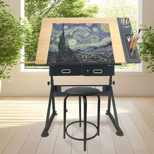 Table de dessin ergonomique robuste avec plateau inclinable et tabouret pour le dessin technique, l'illustration et les projets créatifs - Product Image 6