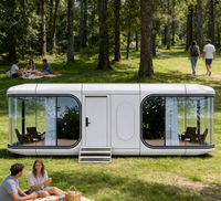 Maisons préfabriquées de luxe modernes, capsules spatiales mobiles, mini-maisons avec système intelligent pour jardin, complexe hôtelier, glamping