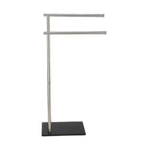 Portasciugamani a doppio livello in metallo da terra, organizer per bagno, <span class=keywords><strong>porta</strong></span> abiti e borse, con base in acrilico - Product Image 3