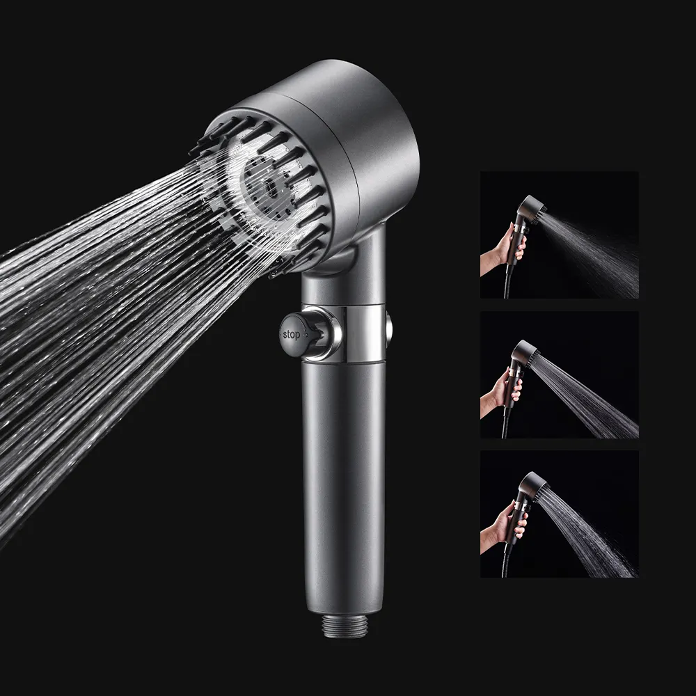 GEE-N ABS pluie 3 modes fonction d'arrêt brosse de Massage filtre pommeau de douche à main douches pulvérisateur